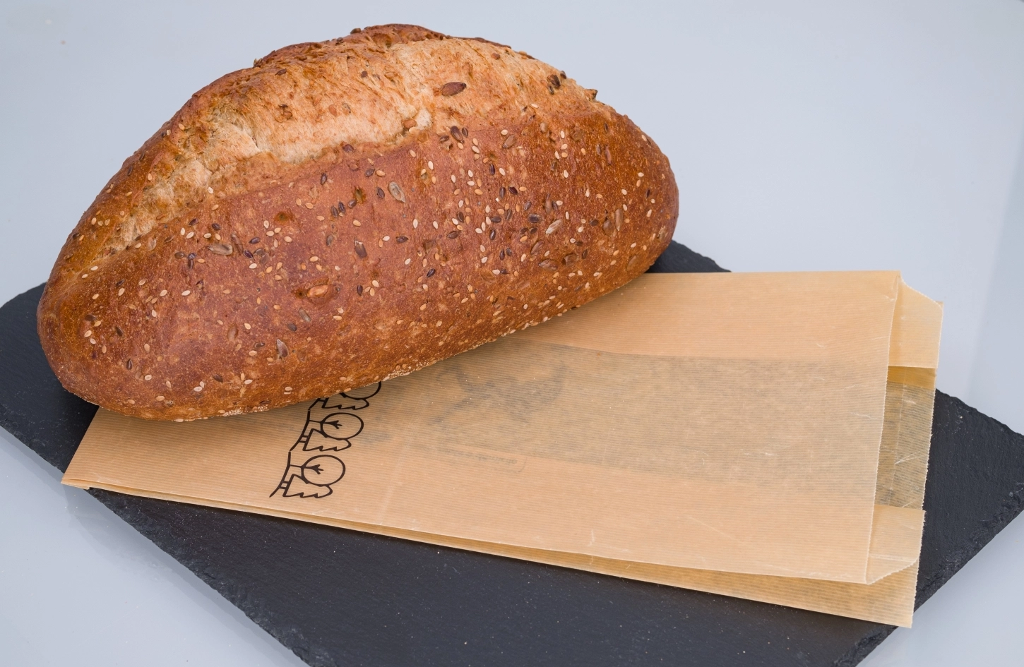 Retail packaging for bread.